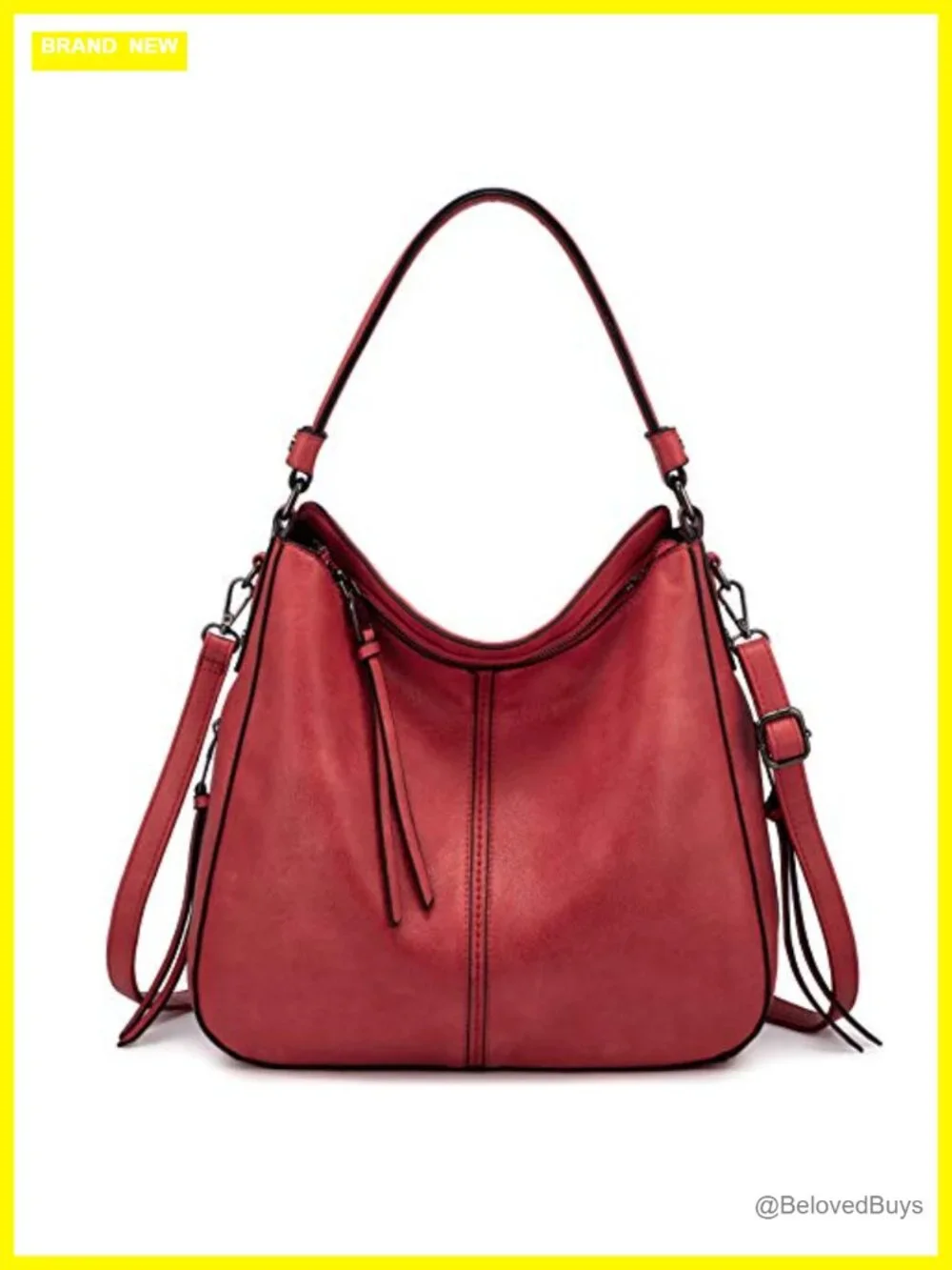 Faux Leather Hobo Crossbody Bag Large Shoulder Purse